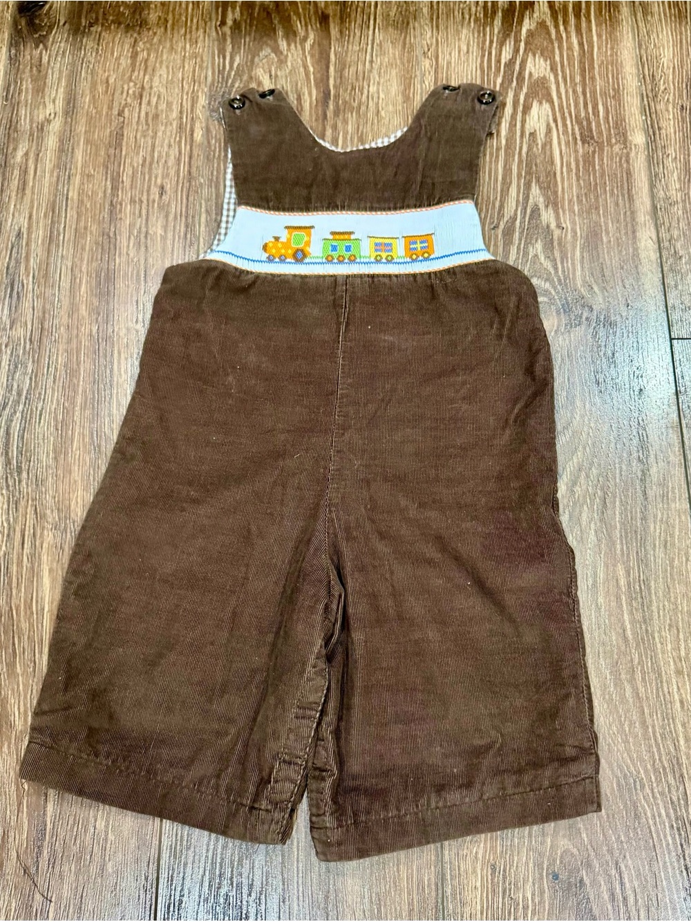 Ana Vini Hand Smocked Kids Train Overalls Size 2